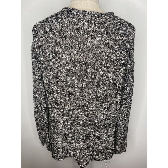 J Crew Womens Sweater XL Black White Heather Long Sleeve Tunic - Picture 5 of 7